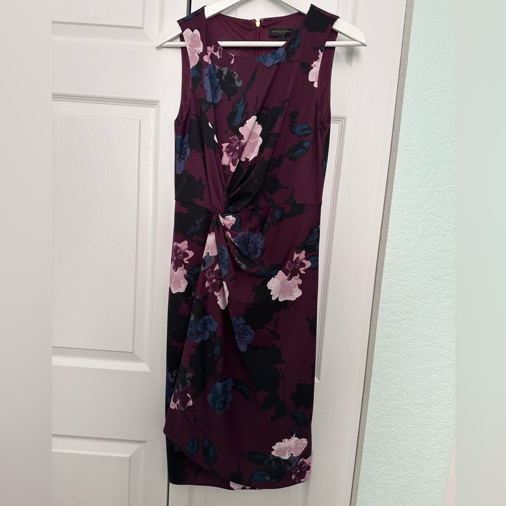 Donna Karan Purple Floral Dress